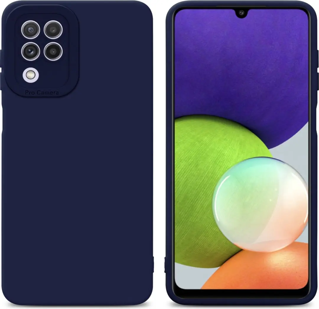 Cadorabo Hoesje geschikt voor Samsung Galaxy A22 4G in FLUID DONKER BLAUW