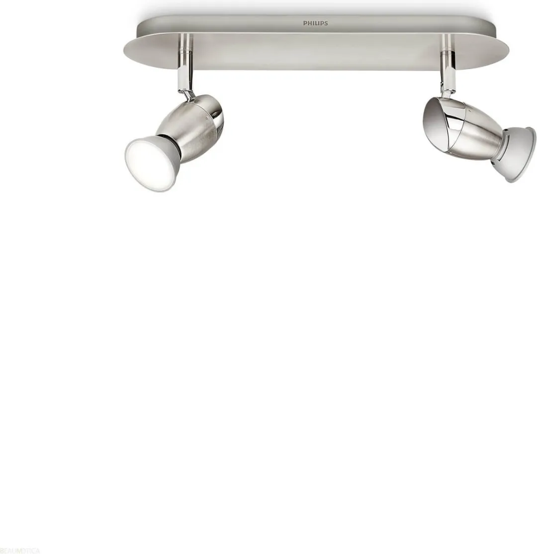 Philips myLiving Chestnut Plafondspots - 2x 4W Mat Chroom