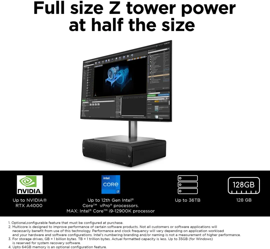 HP Z2 G9 i7-14700 Workstation - 16GB DDR5 1TB SSD - Zwart