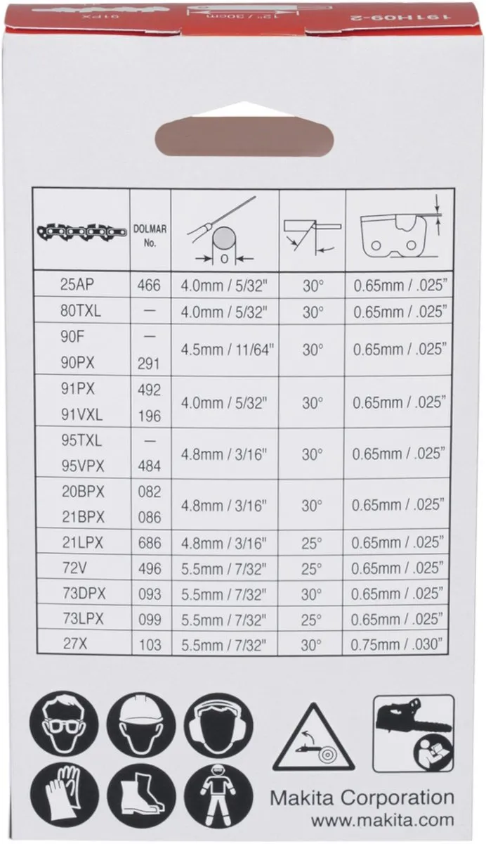 Makita 80TXL Zaagketting 1910V6-4 - 10cm 0,325" LP 1,1mm