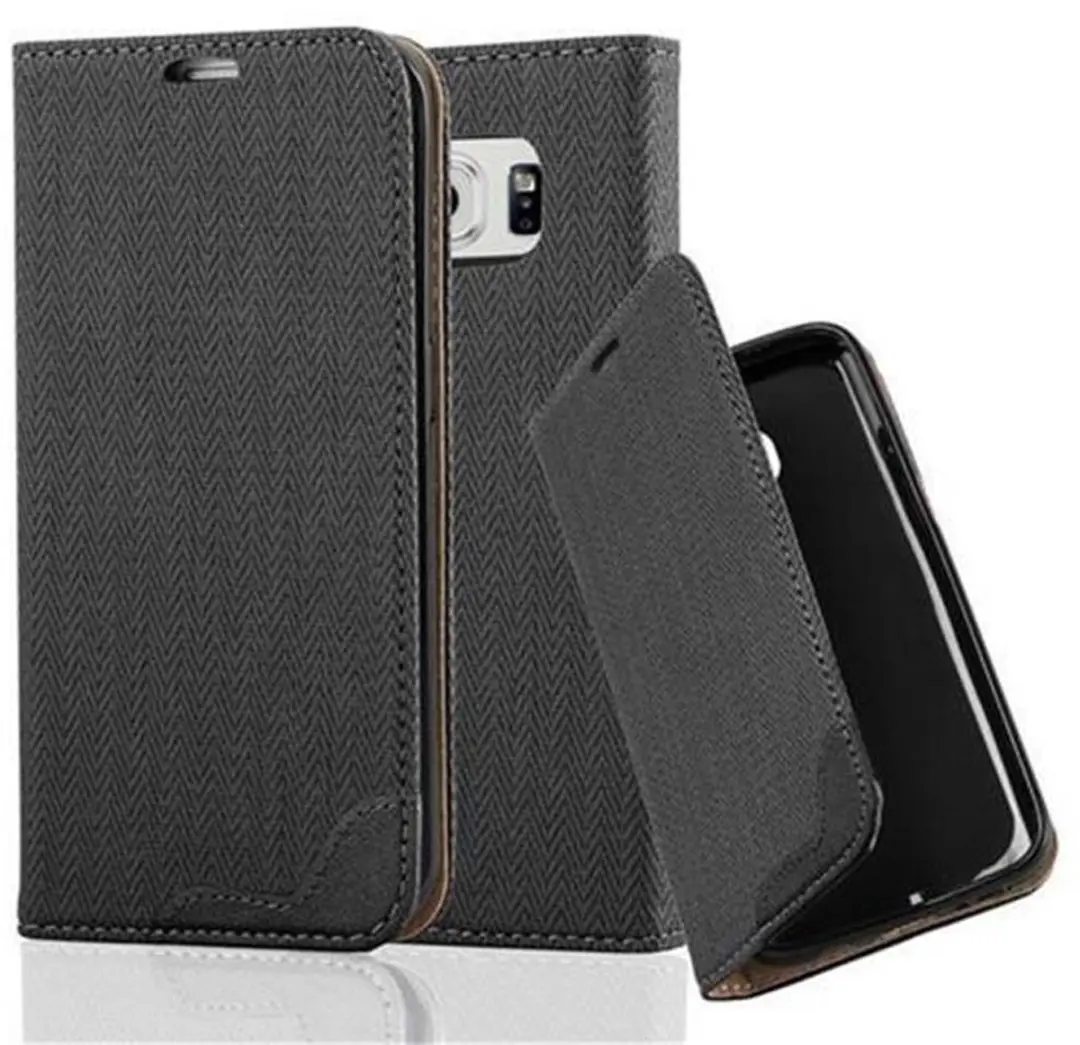 Cadorabo Hoesje geschikt voor Samsung Galaxy S6 EDGE in EBONY ZWART