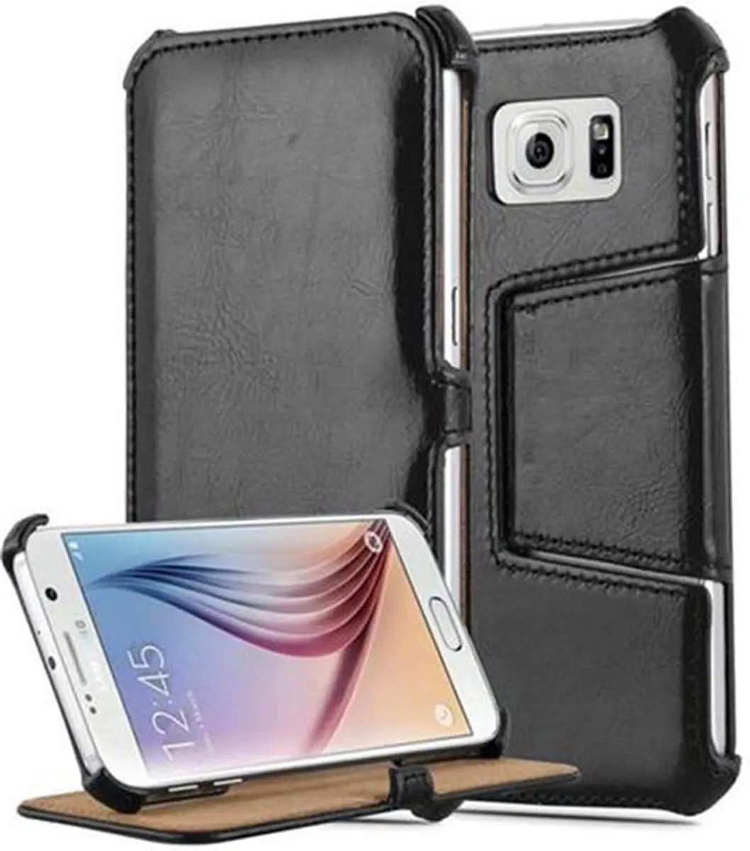 Cadorabo Hoesje geschikt voor Samsung Galaxy S6 in PIANO ZWART