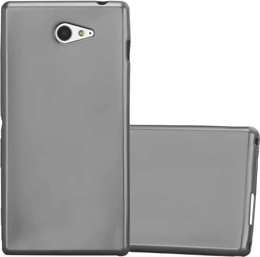 Cadorabo Hoesje geschikt voor Sony Xperia M2 / M2 AQUA in METALLIC GRIJS