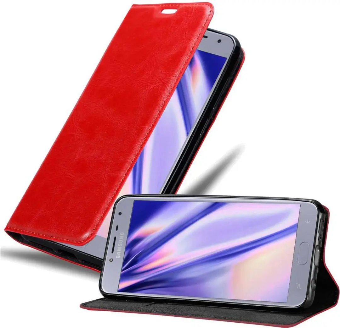 Cadorabo Hoesje geschikt voor Samsung Galaxy J4 2018 in APPEL ROOD