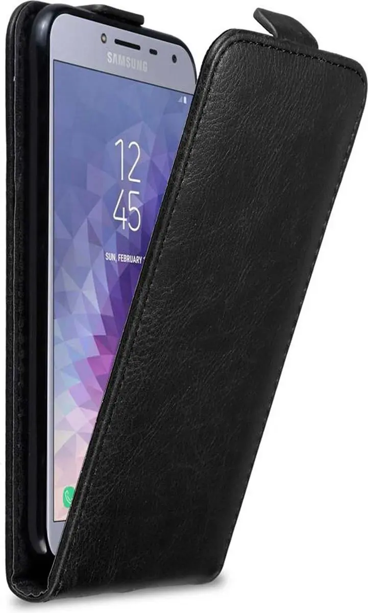 Cadorabo Hoesje geschikt voor Samsung Galaxy J4 2018 in ZWARTE NACHT