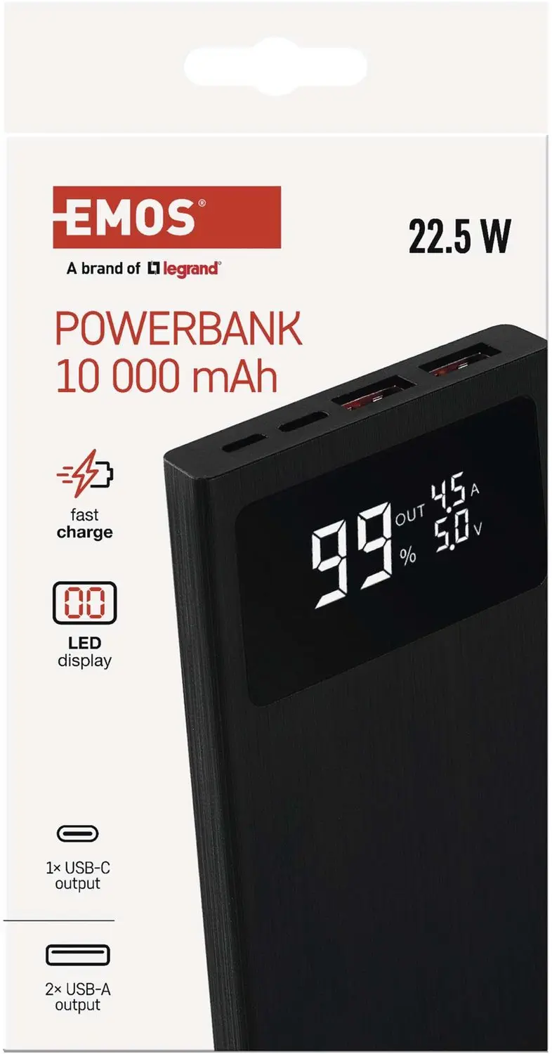 Emos BetaQ 20 Powerbank B0532B - 20.000mAh - 22,5W - Zwart - afbeelding 6 van 6