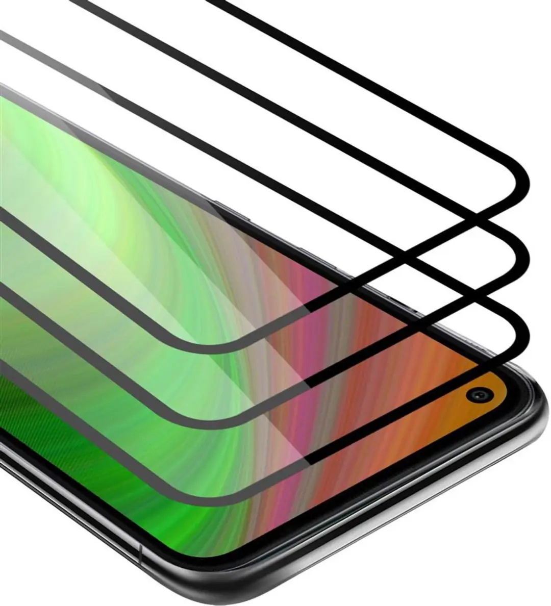 Cadorabo 3x Screenprotector geschikt voor LG K61 Volledig scherm pantserfolie Be