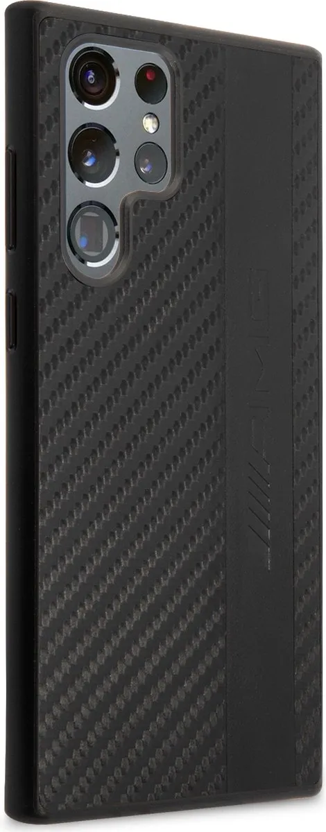 Mercedes AMG Carbon Effect Samsung Galaxy S22 Ultra Hoesje - Zwart