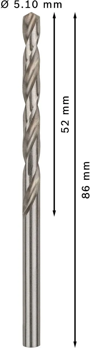 Bosch Professional ST. LINE 5.1mm HSS-G Boorbitten - 10 Stuks