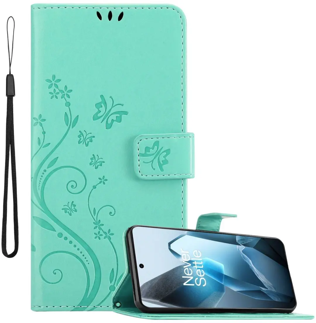Cadorabo Hoesje geschikt voor OnePlus 13 in BLOEMEN TURKOOIS