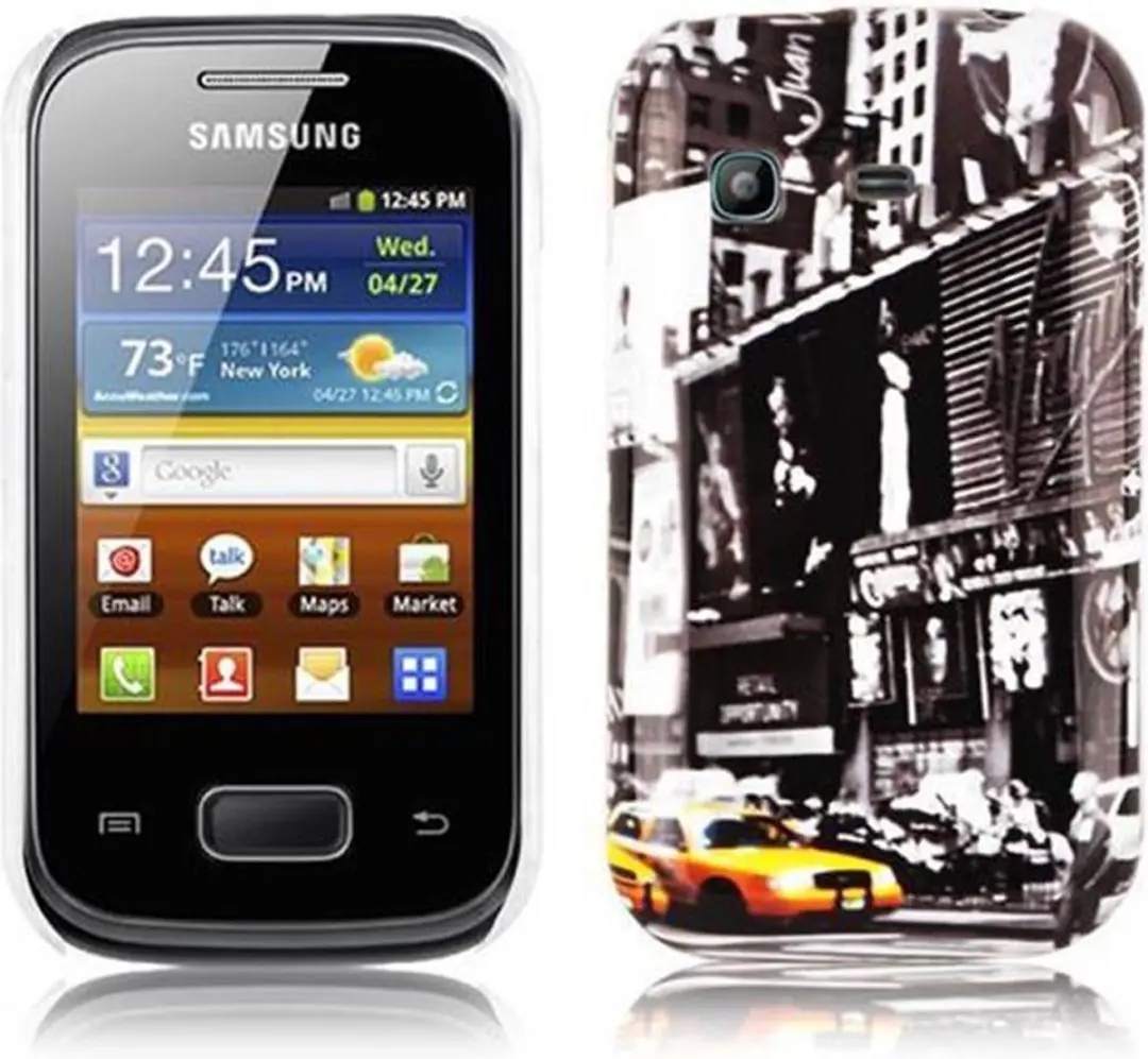 Cadorabo Hoesje geschikt voor Samsung Galaxy POCKET met NEW YORK CAB opdruk