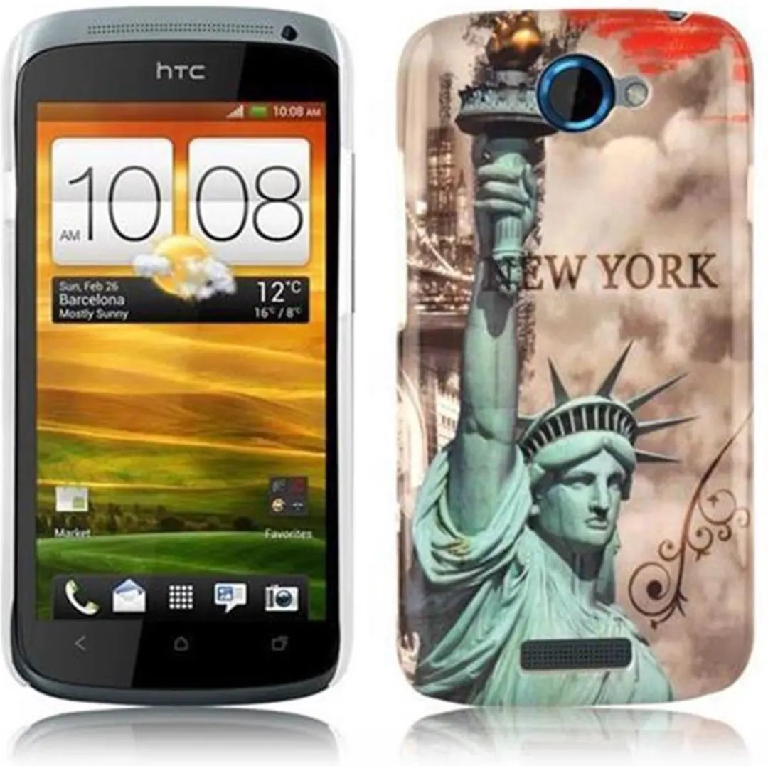 Cadorabo Hoesje geschikt voor HTC ONE S met NEW YORK