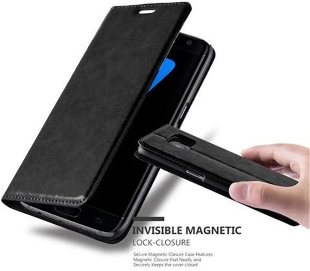 Cadorabo Hoesje geschikt voor Samsung Galaxy S7 EDGE in ZWARTE NACHT