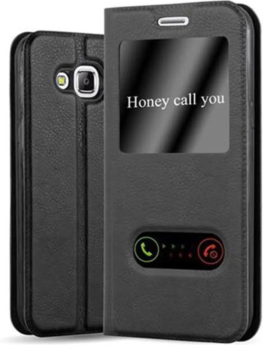 Cadorabo Hoesje geschikt voor Samsung Galaxy J5 2015 in KOMEET ZWART