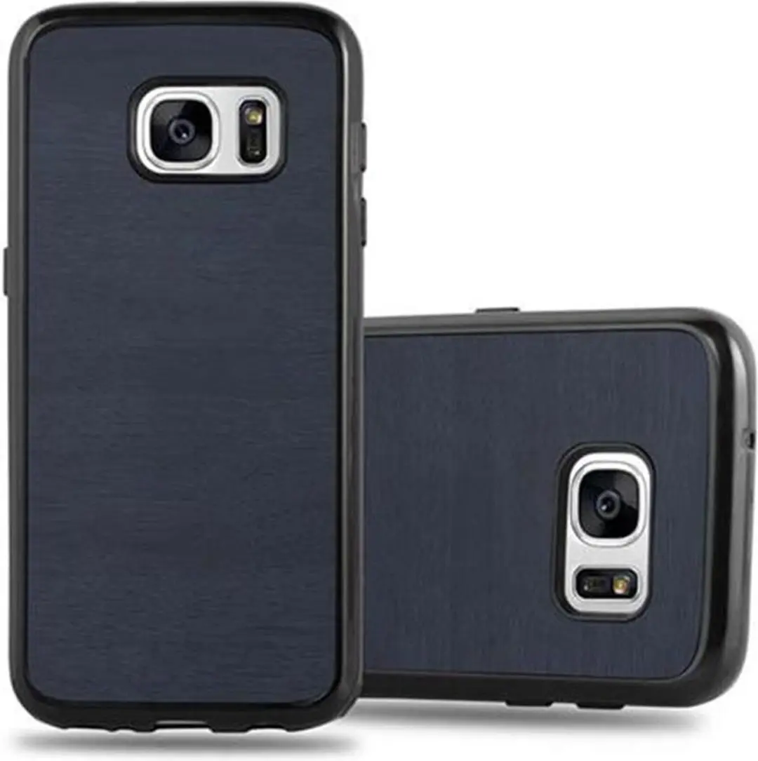 Cadorabo Hoesje geschikt voor Samsung Galaxy S7 in WOODEN BLAUW