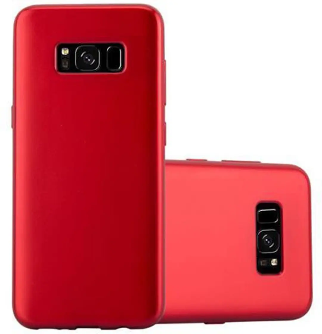 Cadorabo Hoesje geschikt voor Samsung Galaxy S8 in METALLIC ROOD
