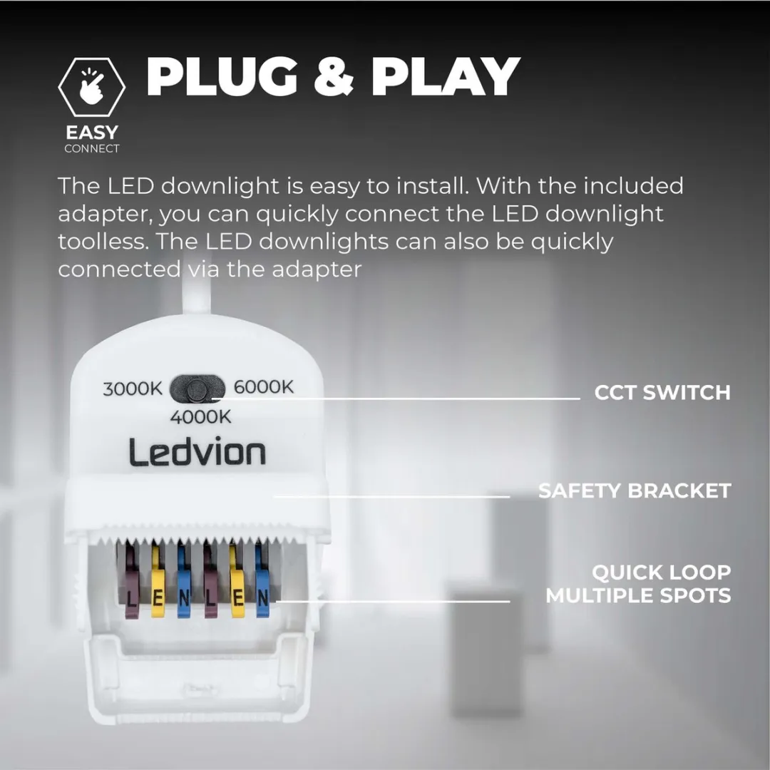 LEDVION 6X LED Inbouwspot Wit 5W IP65 - 3000K