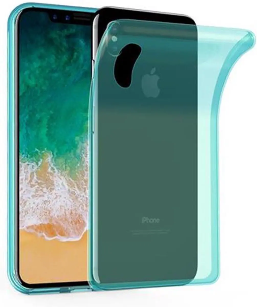 Cadorabo Hoesje geschikt voor Apple iPhone X / XS in TRANSPARANT BLAUW