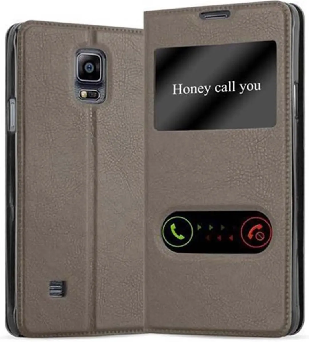Cadorabo Hoesje geschikt voor Samsung Galaxy NOTE 4 in STEEN BRUIN