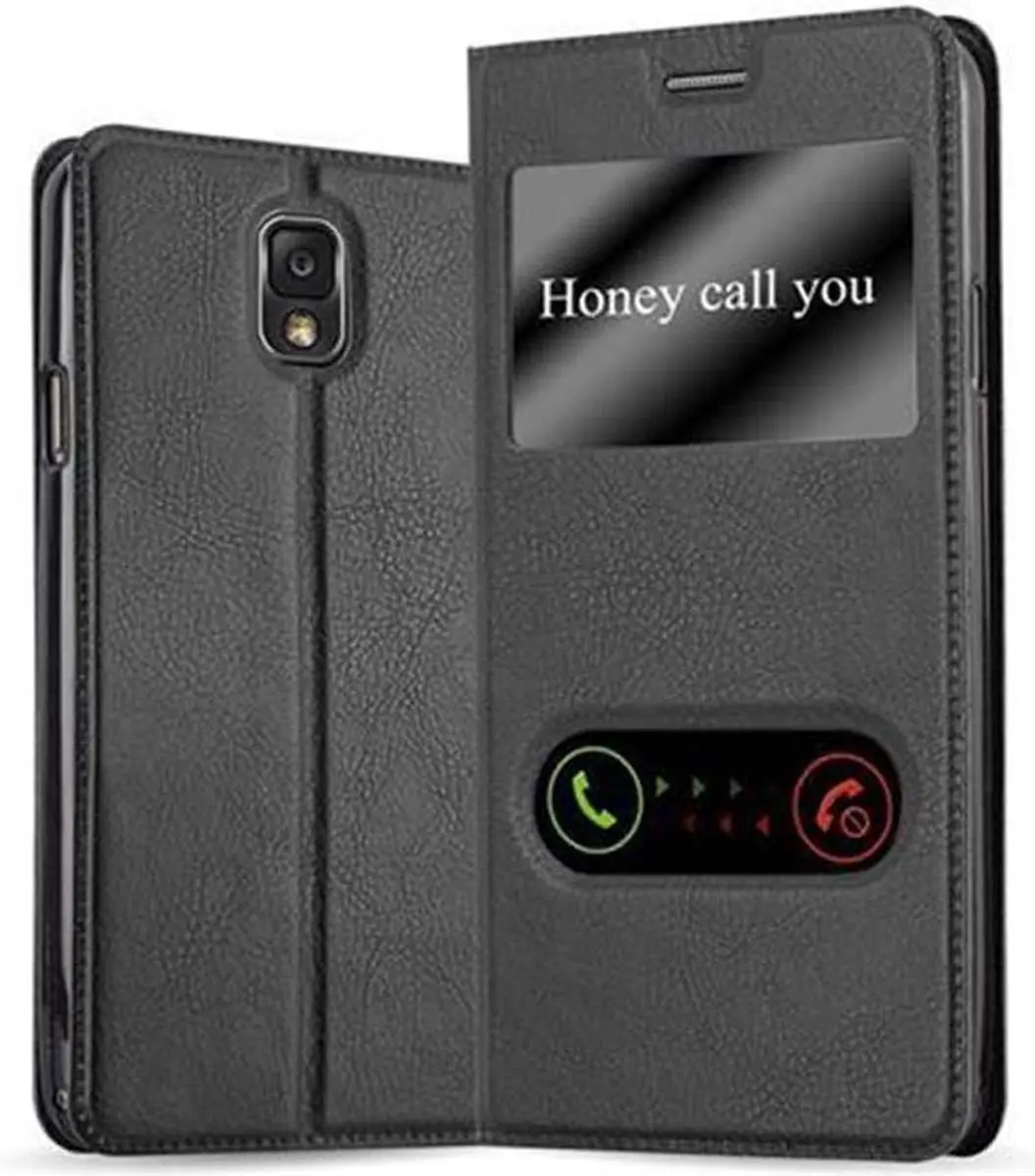 Cadorabo Hoesje geschikt voor Samsung Galaxy NOTE 3 in KOMEET ZWART