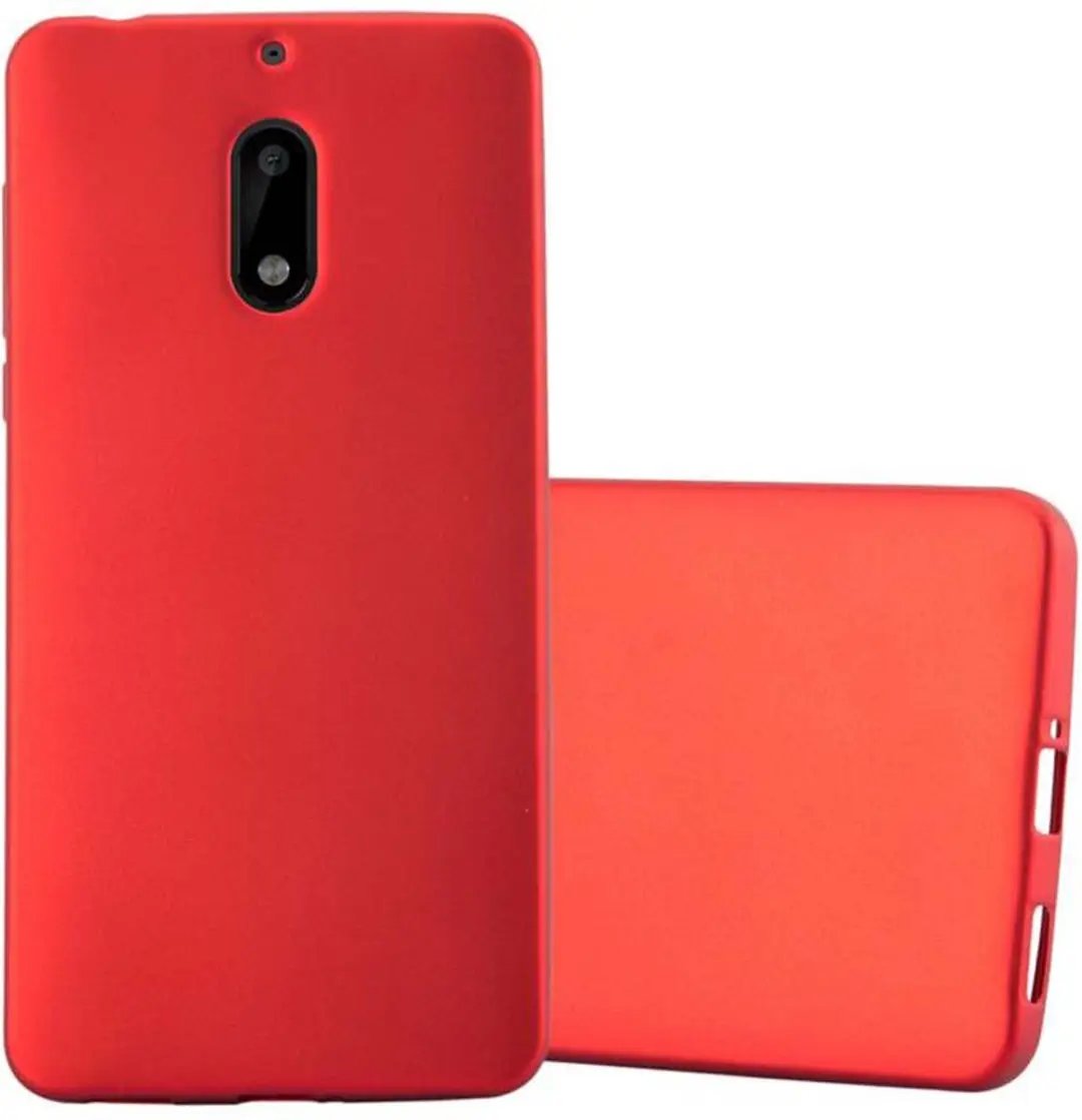 Cadorabo Hoesje geschikt voor Nokia 6 2017 in METALLIC ROOD