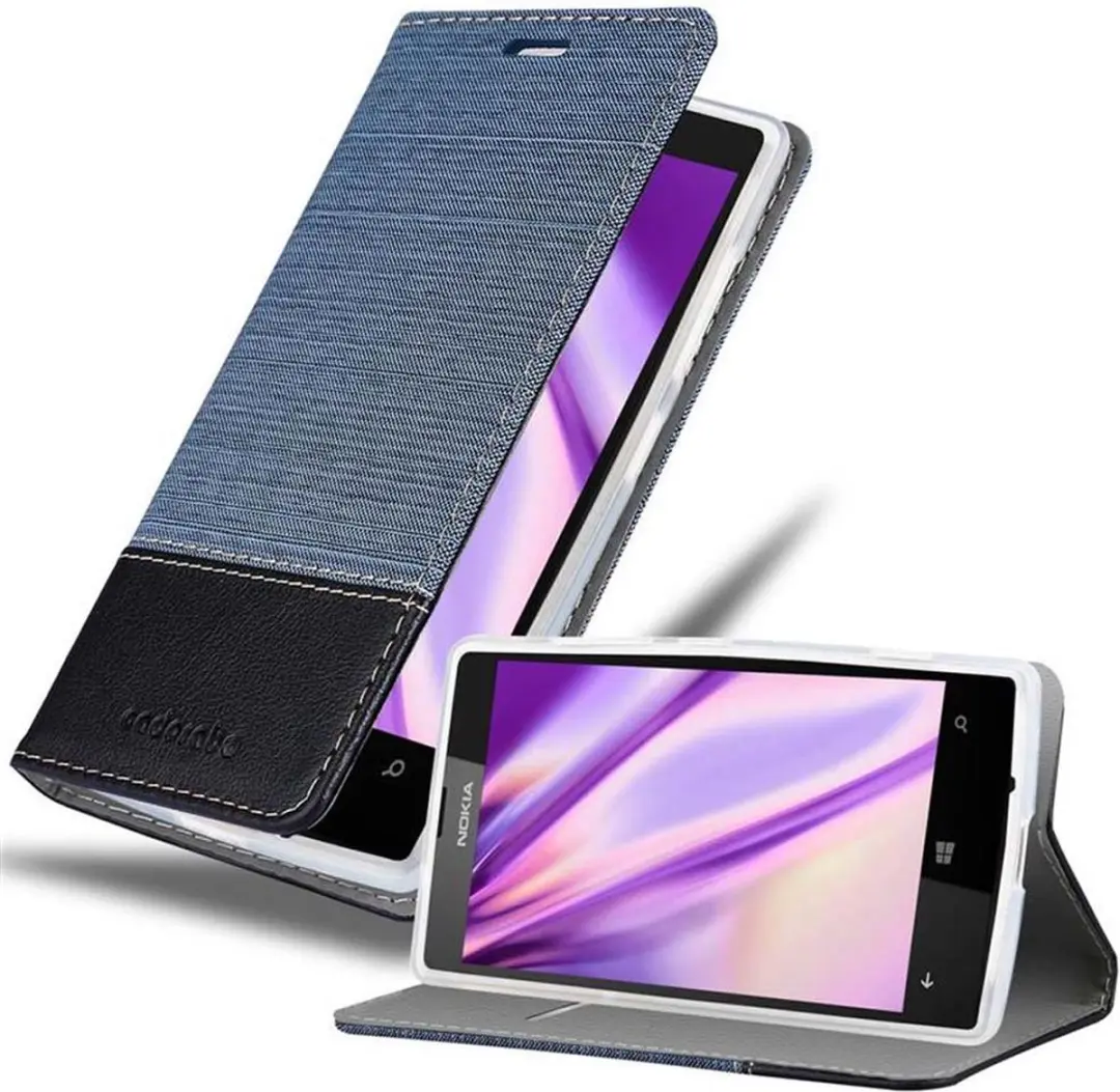 Cadorabo Hoesje geschikt voor Nokia Lumia 520 / 521 in DONKERBLAUW ZWART
