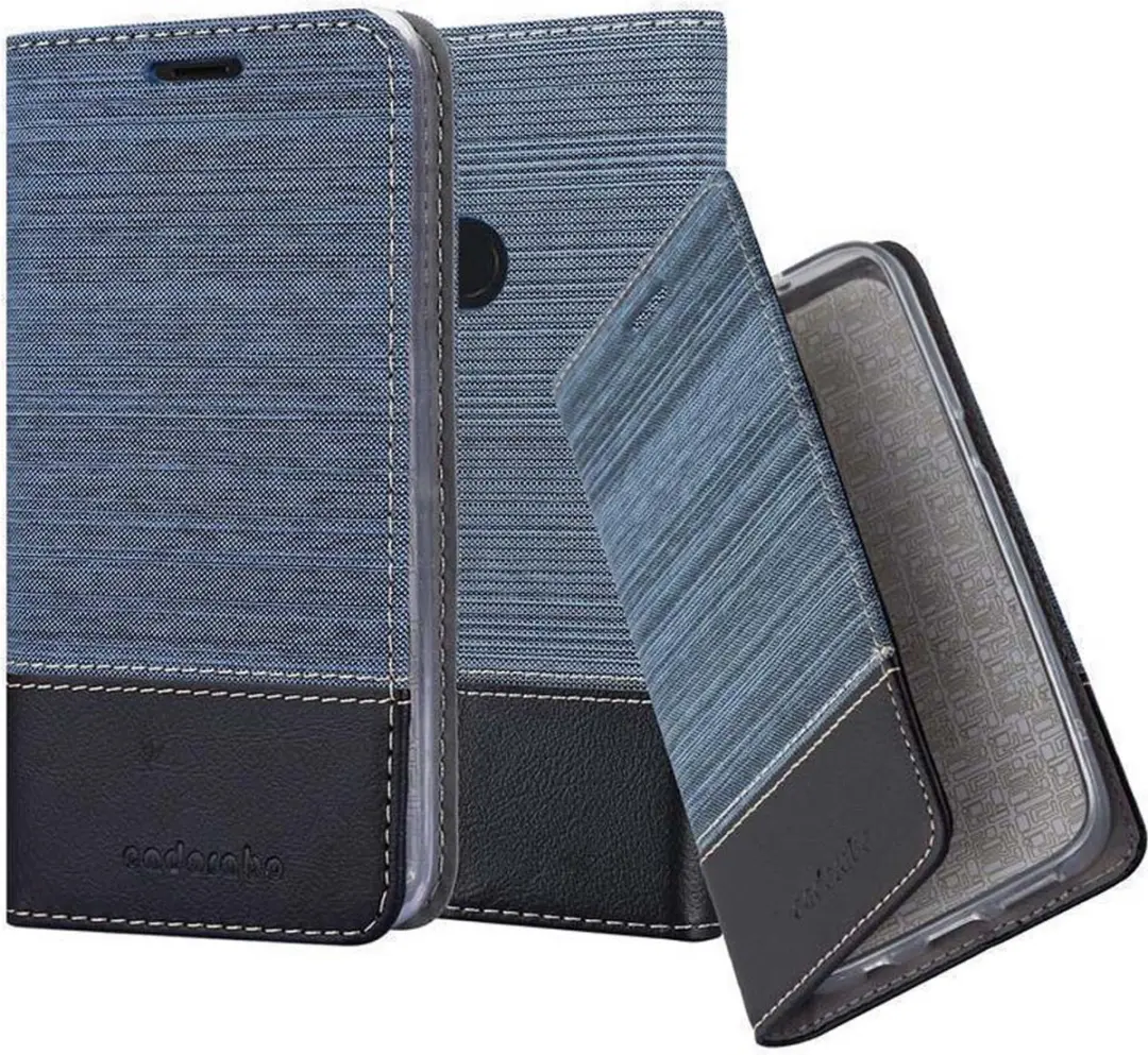Cadorabo Hoesje geschikt voor Google PIXEL 3 in DONKERBLAUW ZWART