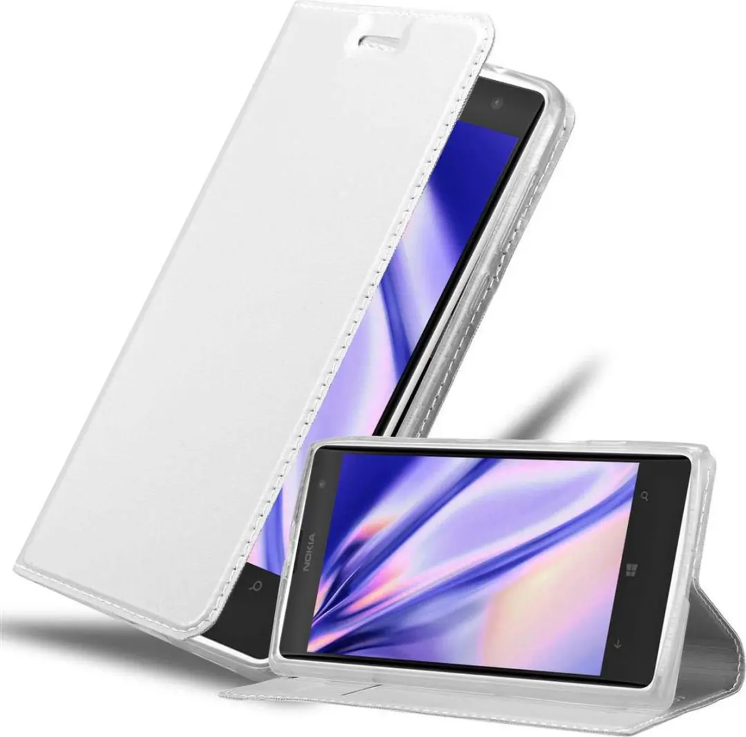 Cadorabo Hoesje geschikt voor Nokia Lumia 1020 in CLASSY ZILVER