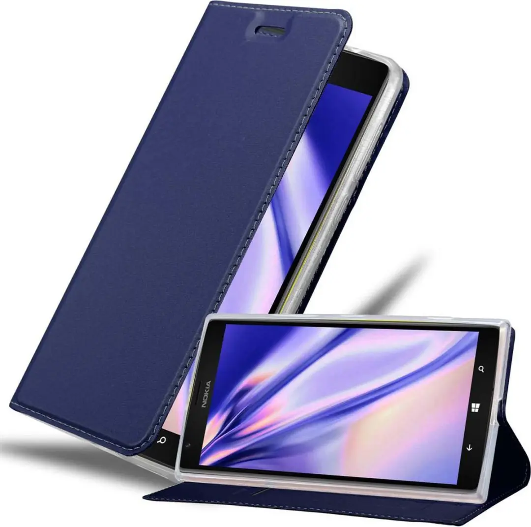 Cadorabo Hoesje geschikt voor Nokia Lumia 1520 in CLASSY DONKER BLAUW