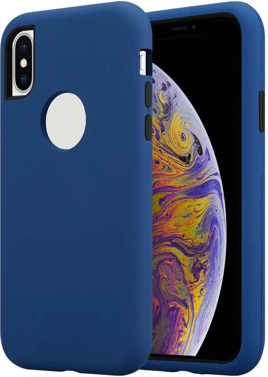 Cadorabo Hoesje geschikt voor Apple iPhone X / XS in Donker Blauw