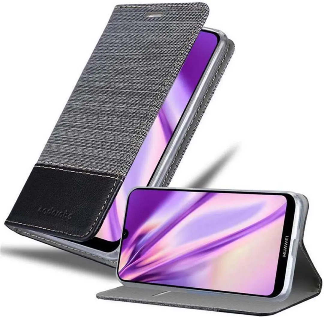 Cadorabo Hoesje geschikt voor Huawei Y6 2019 in GRIJS ZWART