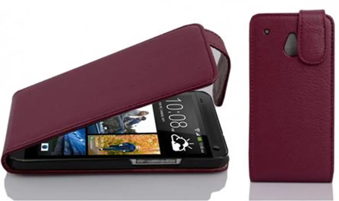 Cadorabo Hoesje geschikt voor HTC ONE M4 MINI in BORDEAUX PAARS