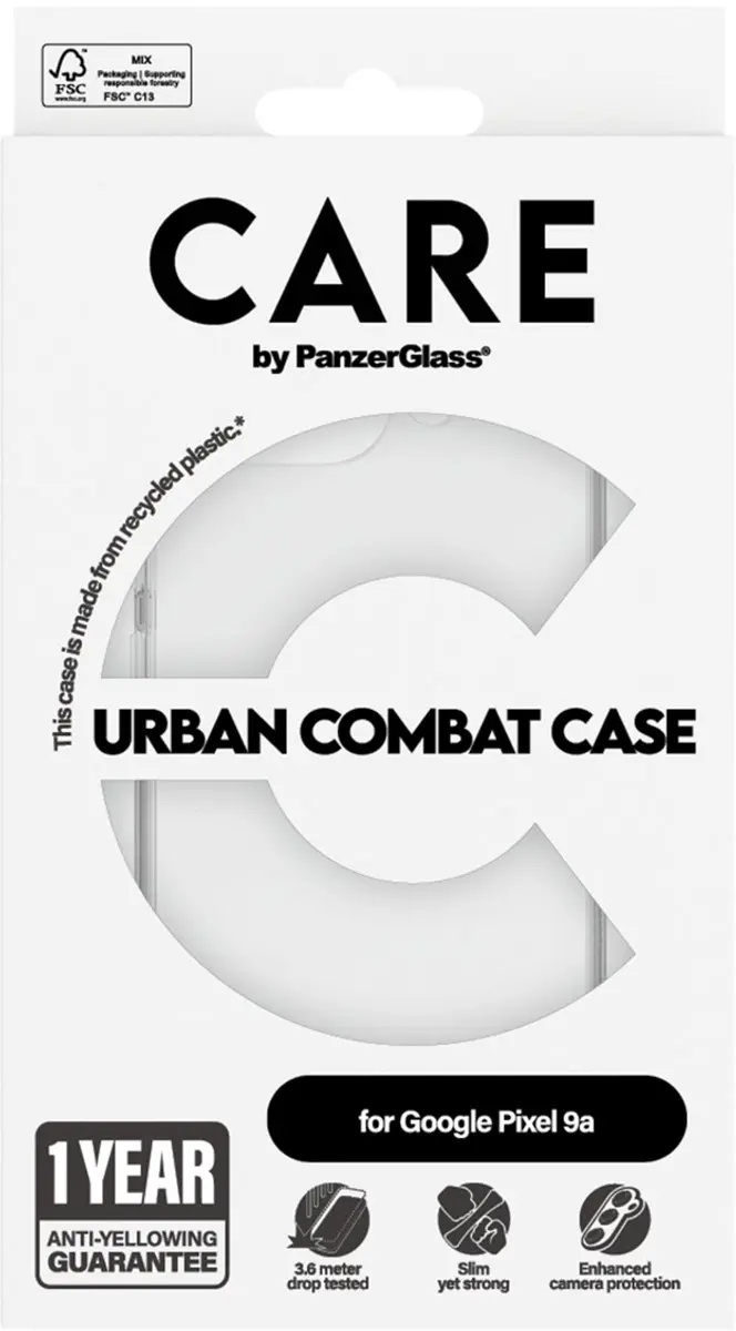PanzerGlass CARE Urban Combat Hoesje Pixel 9a - Transparant - afbeelding 4 van 4