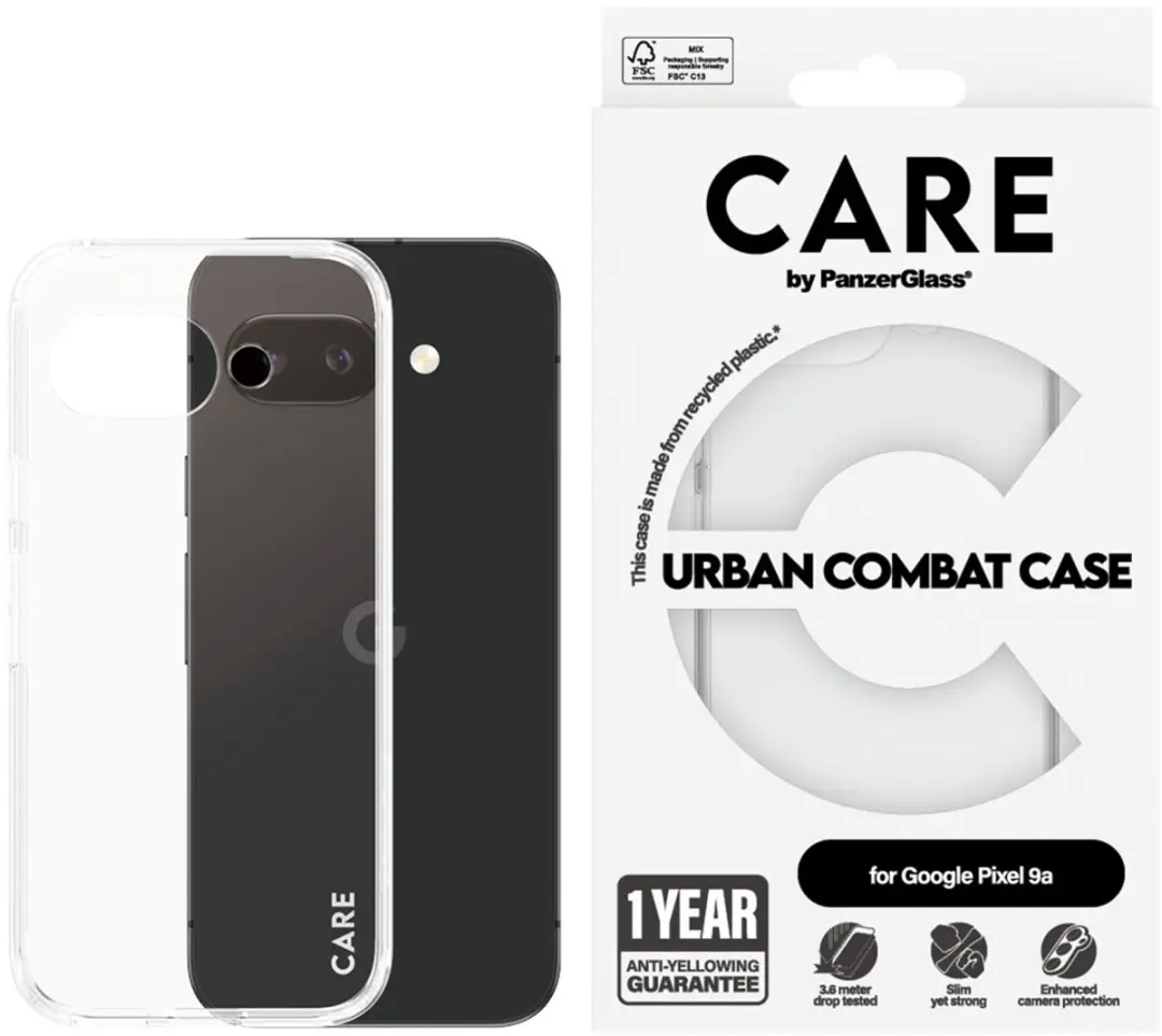 PanzerGlass CARE Urban Combat Hoesje Pixel 9a - Transparant - afbeelding 3 van 4