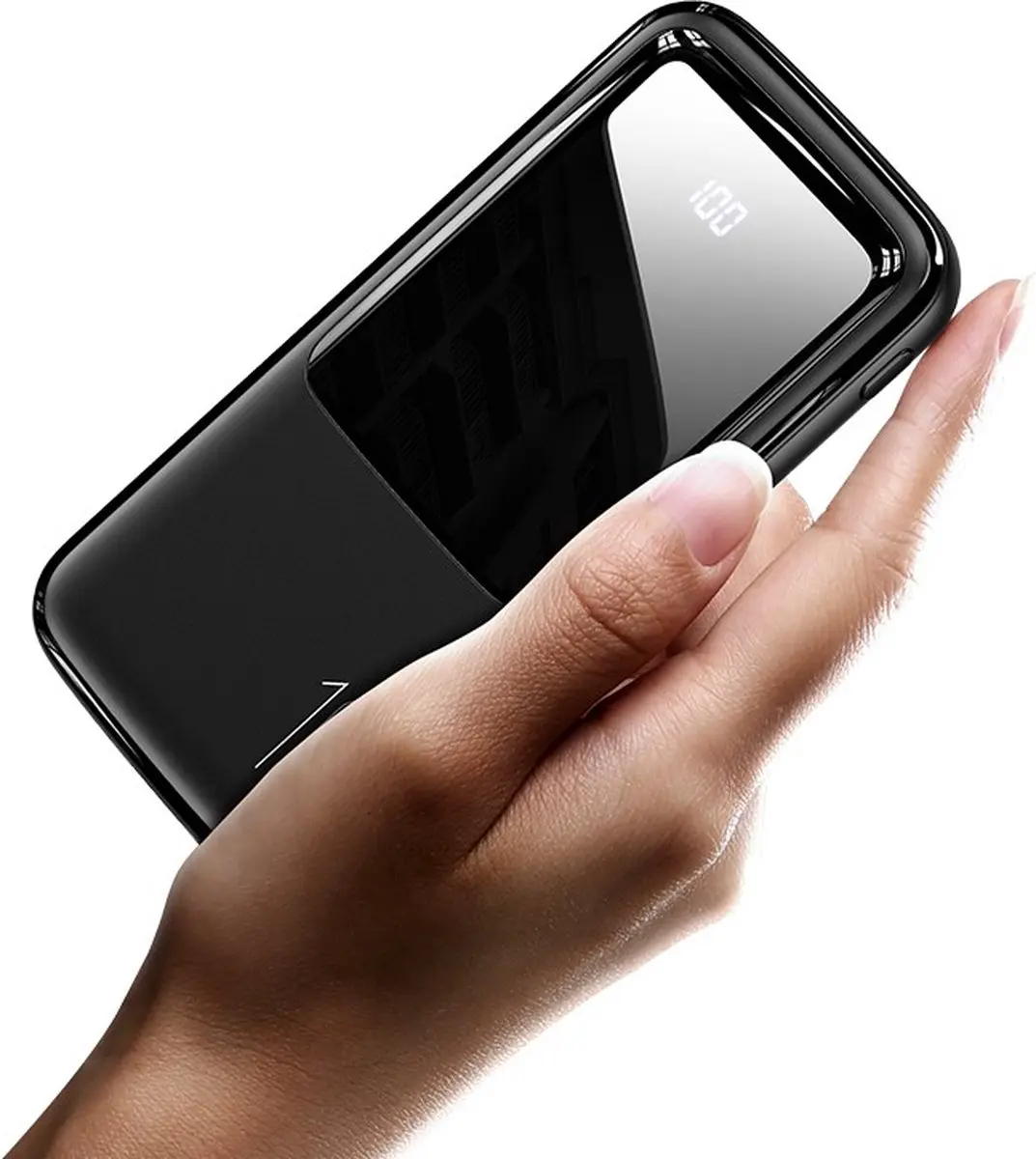 USAMS 10000mAh Powerbank - Digitaal Display - Zwart - afbeelding 5 van 6