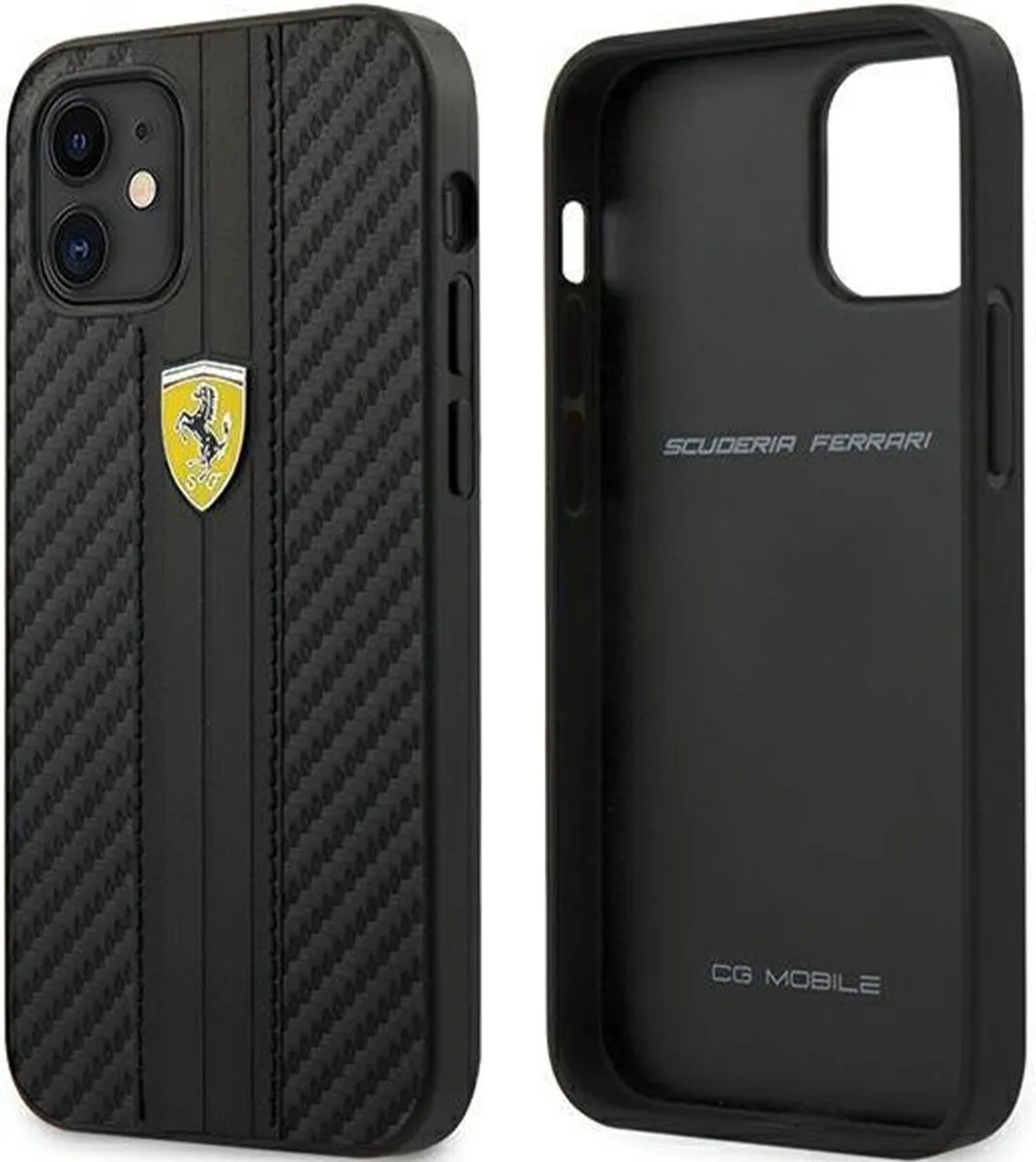 Ferrari iPhone 12 Mini Hoesje - Effen Zwart