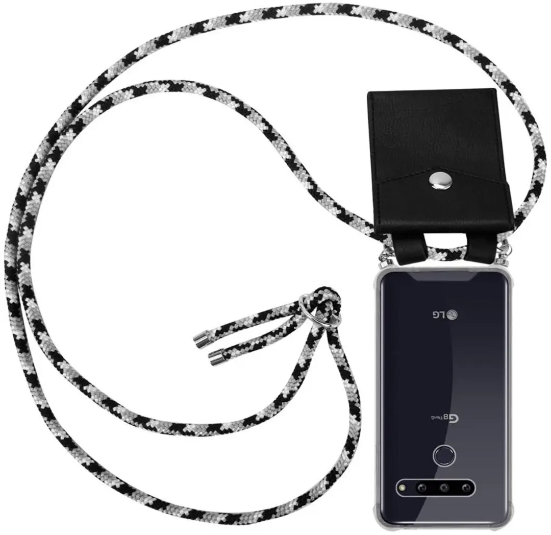 Cadorabo Hoesje geschikt voor LG G8 ThinQ in ZWARTE CAMOUFLAGE