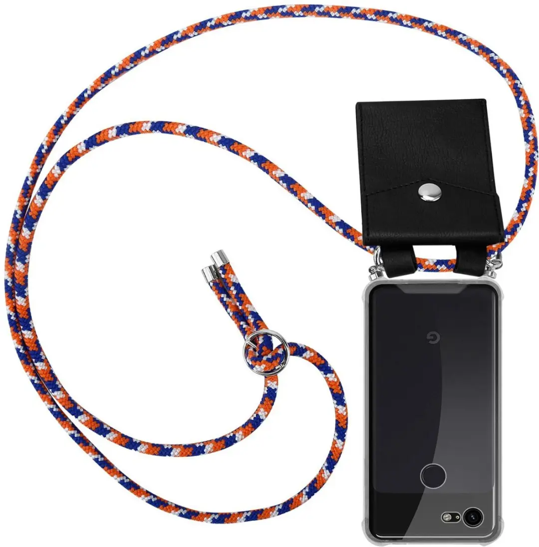 Cadorabo Hoesje geschikt voor Google PIXEL 3A XL in ORANJE BLAUW WIT