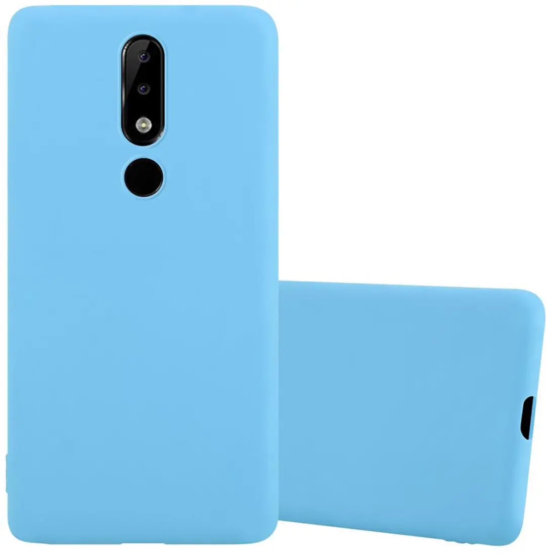 Cadorabo Hoesje geschikt voor Nokia 5.1 PLUS / X5 in CANDY BLAUW