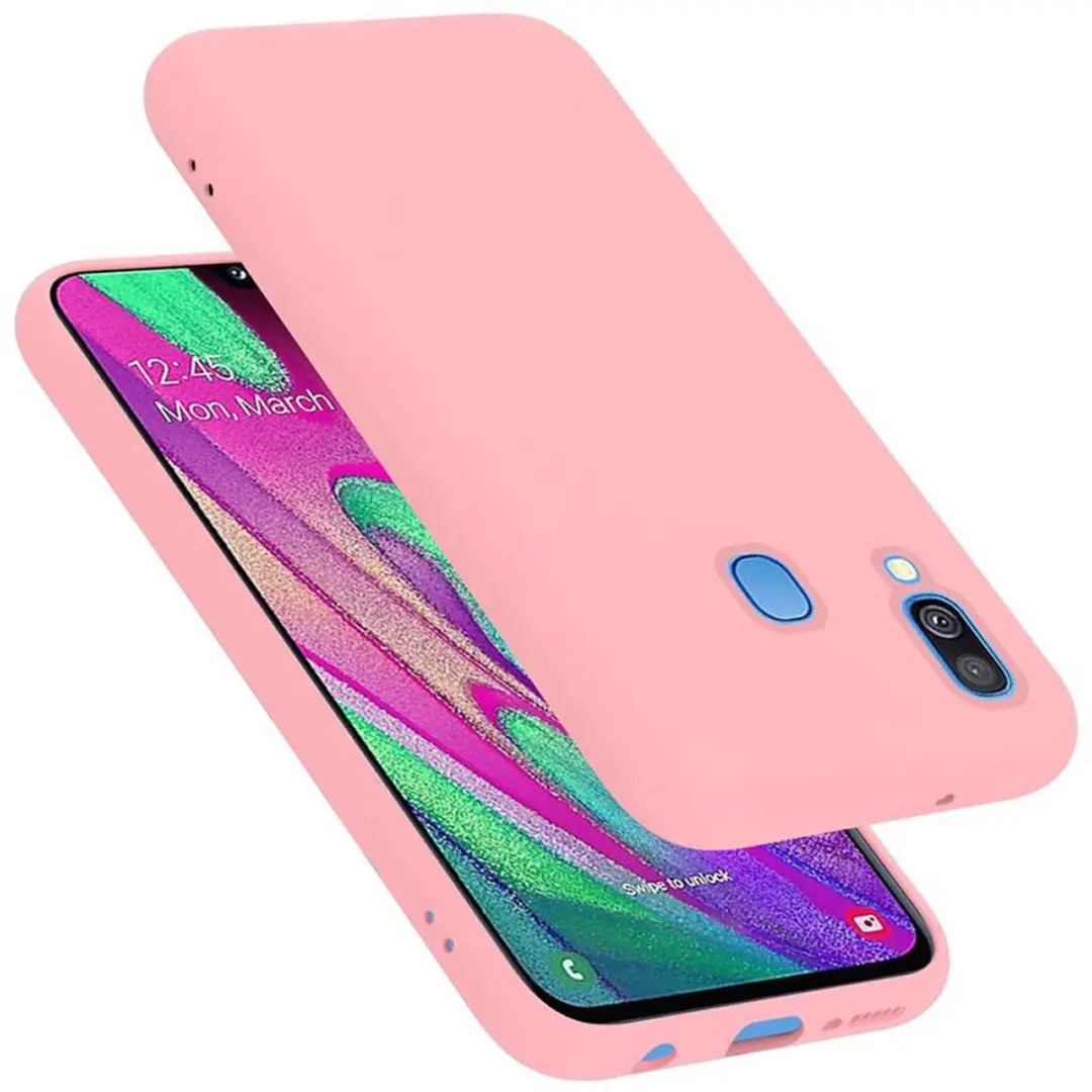 Cadorabo Hoesje geschikt voor Samsung Galaxy A40 in LIQUID ROZE