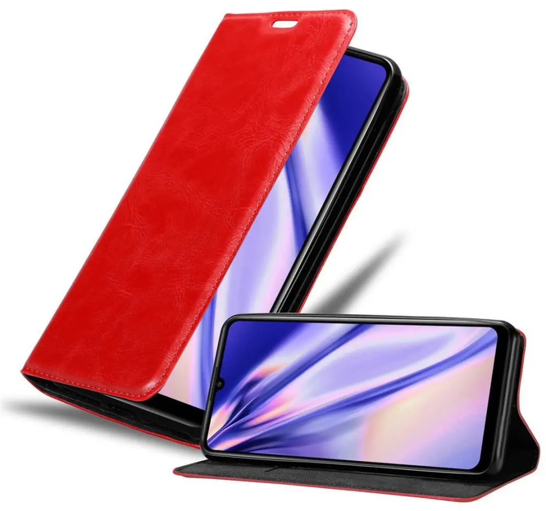 Cadorabo Hoesje geschikt voor Honor PLAY 9A in APPEL ROOD - Beschermhoes met magnetische sluiting, standfunctie en kaartvakje Book Case Cover Etui