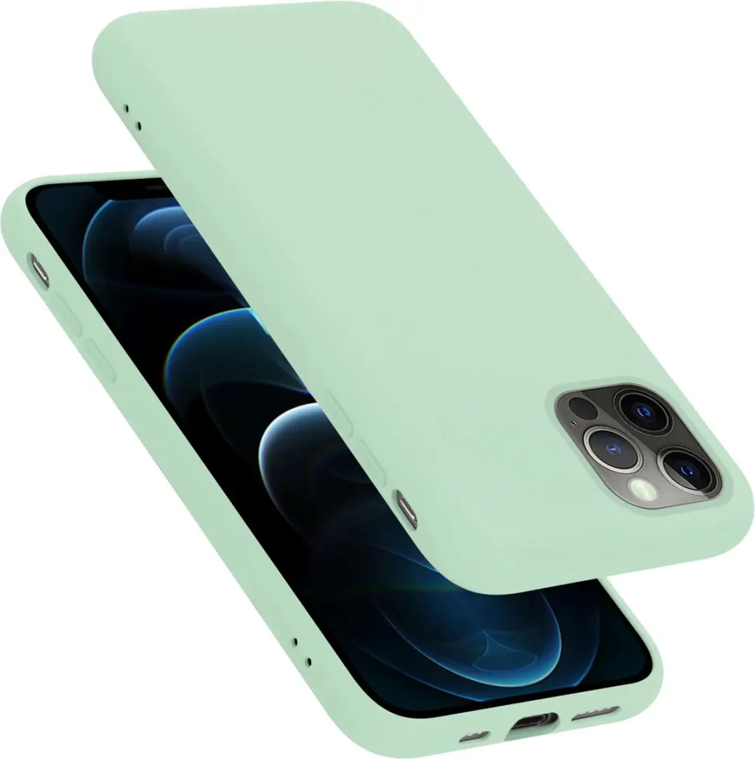 Cadorabo Hoesje geschikt voor Apple iPhone 12 / 12 PRO in LIQUID LICHT GROEN