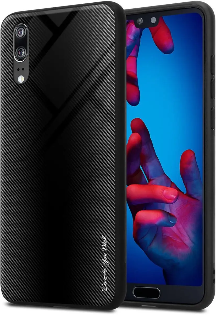 Cadorabo Hoesje geschikt voor Huawei P20 in OPAAL ZWART