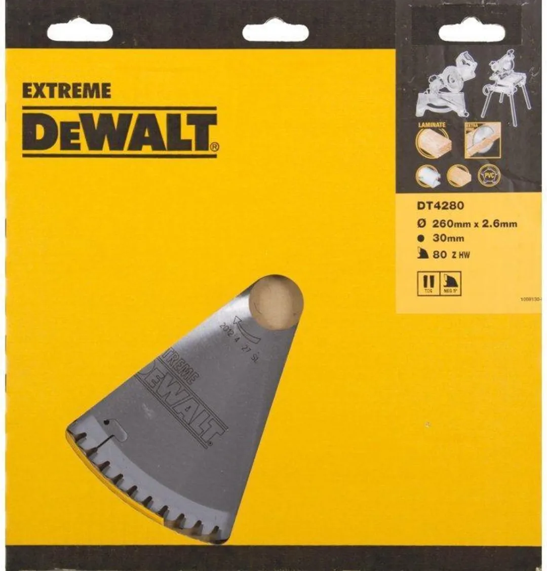 DeWalt Extreme DT4280-QZ Cirkelzaagblad Laminaat 260mm 80T