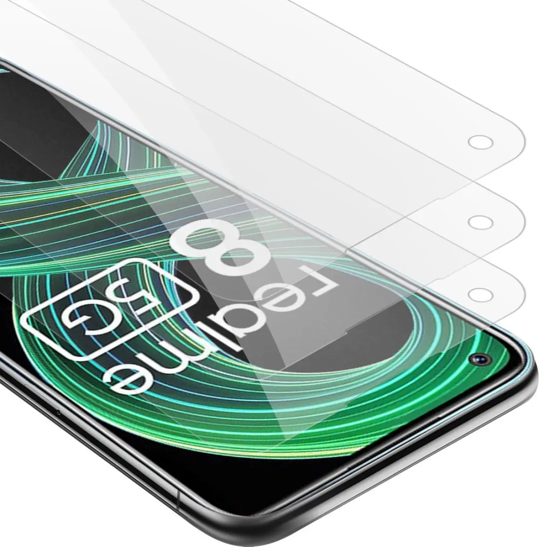 Cadorabo 3x Screenprotector geschikt voor Realme 8 5G / V13 / Q3 / Q3i / Narzo 3