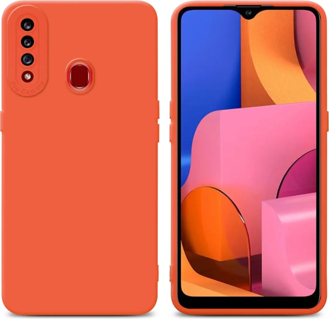 Cadorabo Hoesje geschikt voor Samsung Galaxy A20s in FLUID ORANJE