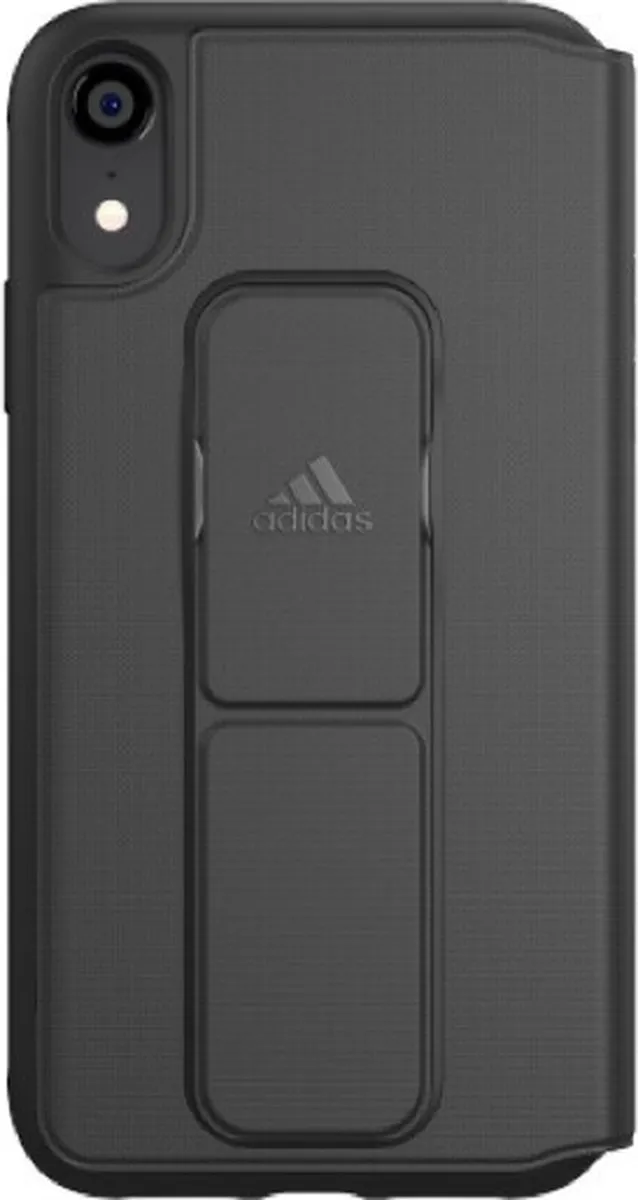 Adidas Folio Grip Case TPU Kunstleer iPhone XR - Zwart - afbeelding 2 van 6