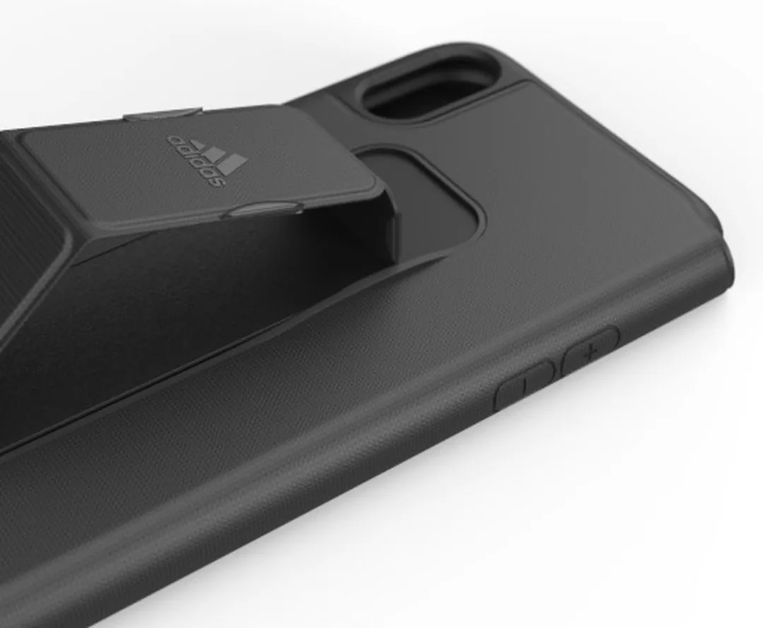 Adidas Folio Grip Case TPU Kunstleer iPhone XR - Zwart - afbeelding 3 van 6