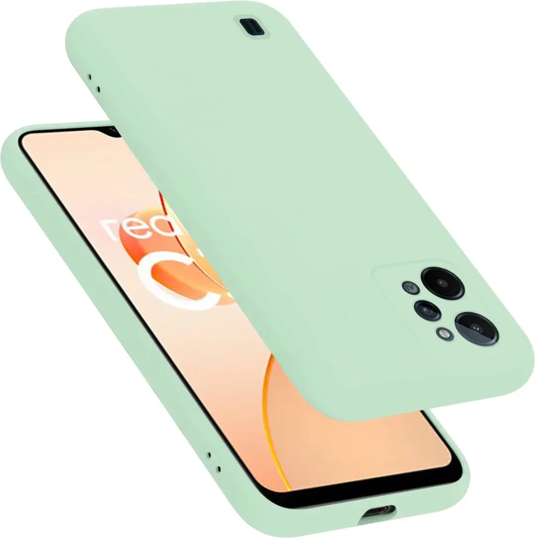 Cadorabo Hoesje geschikt voor Realme C31 in LIQUID LICHT GROEN