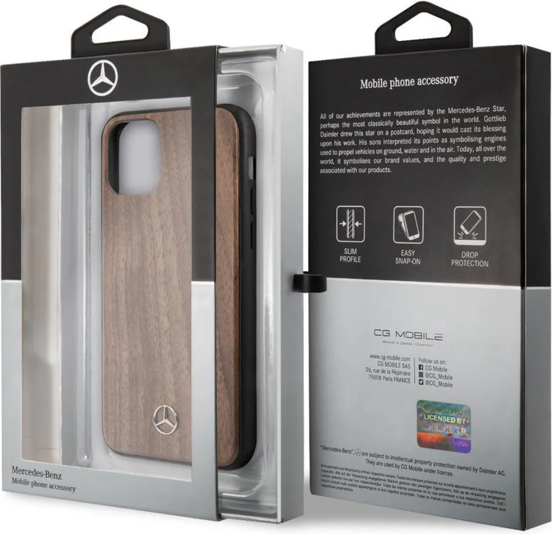 Mercedes-Benz iPhone 11 Pro Max Hoesje Lichtbruin Houtlook - afbeelding 3 van 6